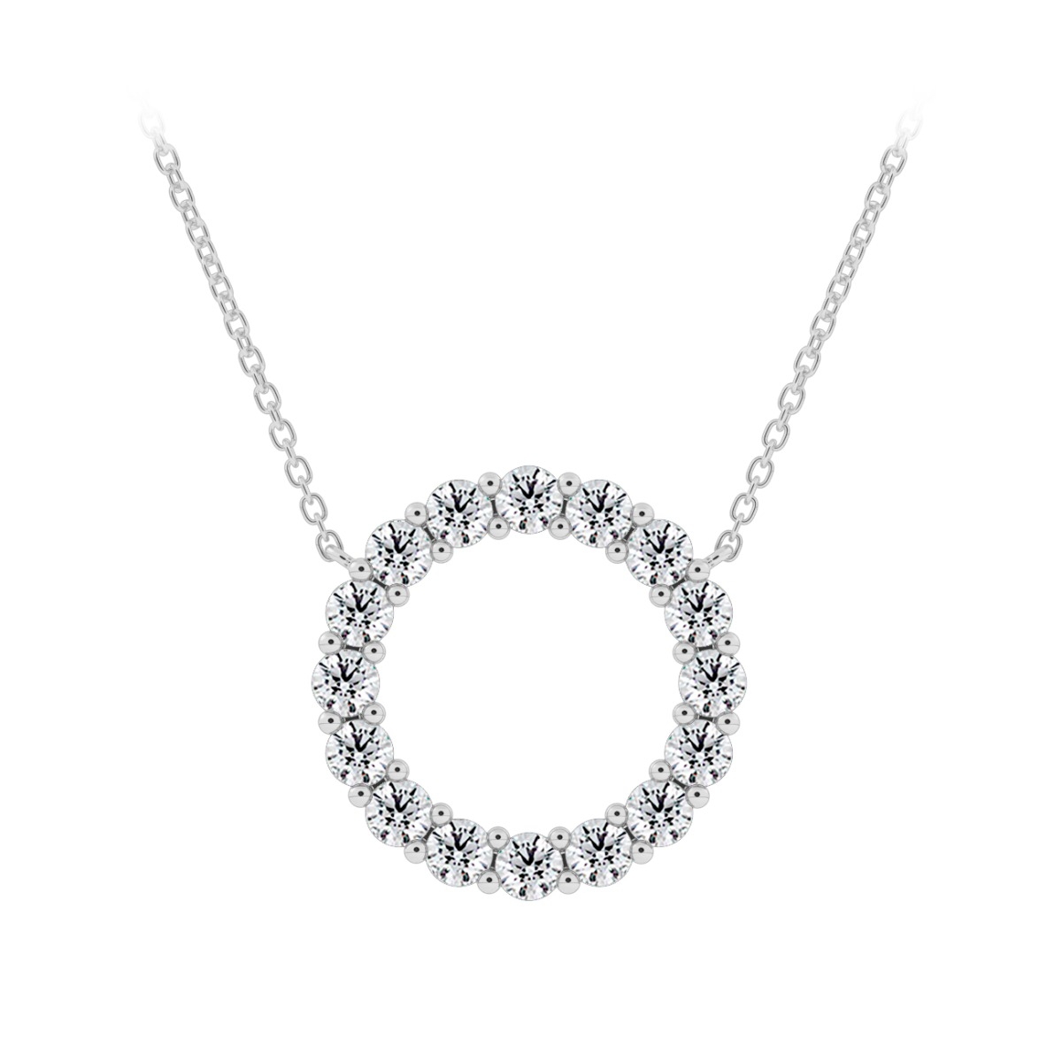 Collier Forevermark en cercle de diamants en or blanc 18k
