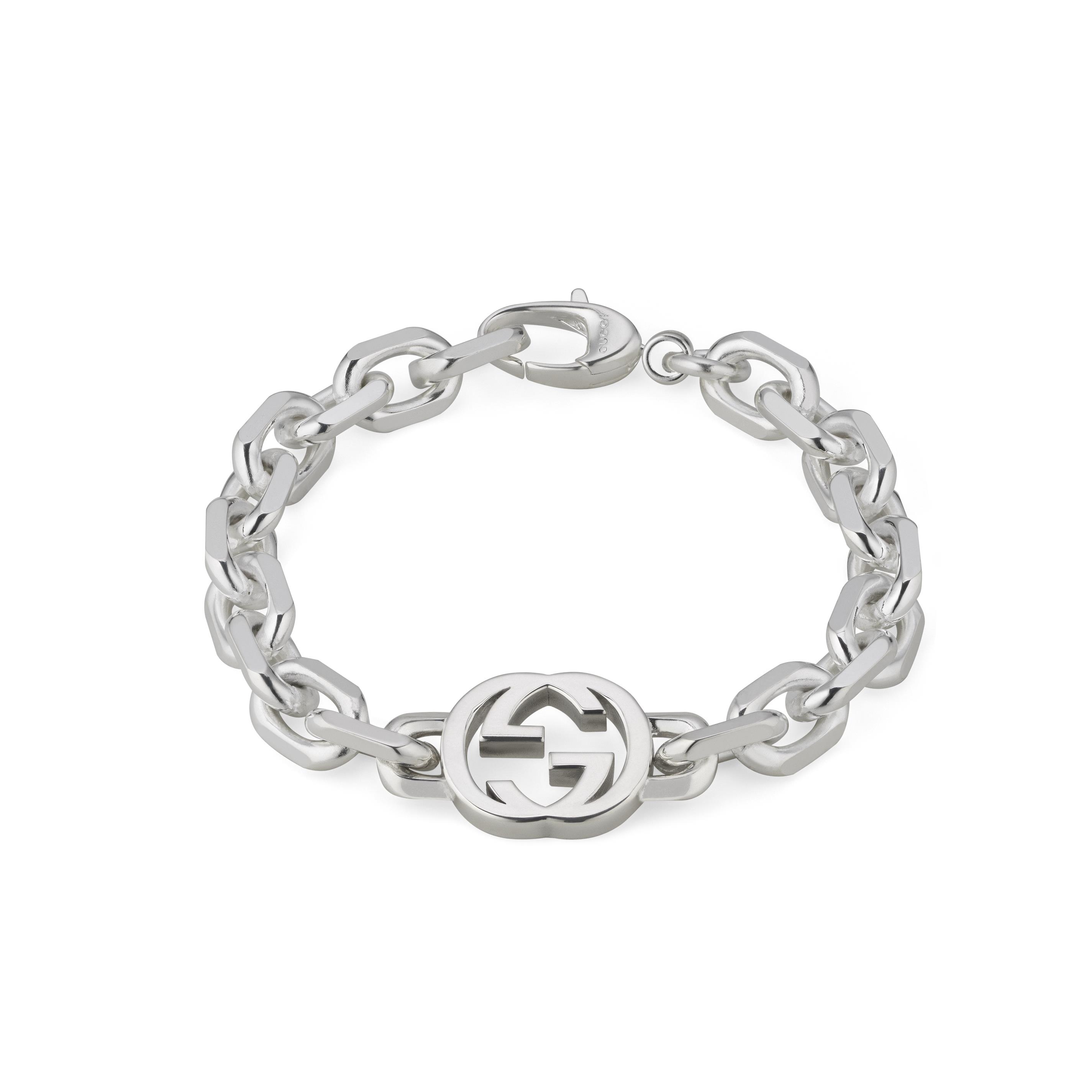 gucci silver bracelet interlocking g yba627068002018