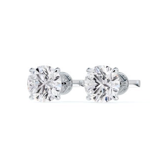 Forevermark solitaire diamond earrings in 18k white gold