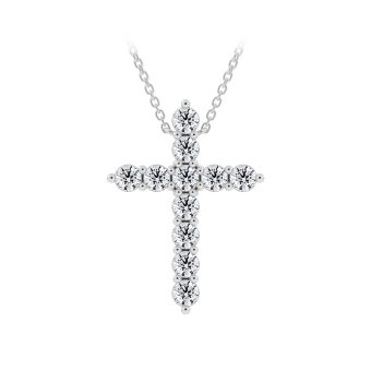 Forevermark diamond necklace with cross pendant