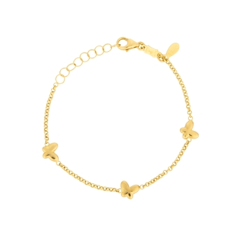 18K Yellow Gold Baby Anchor Bracelet 16 cm