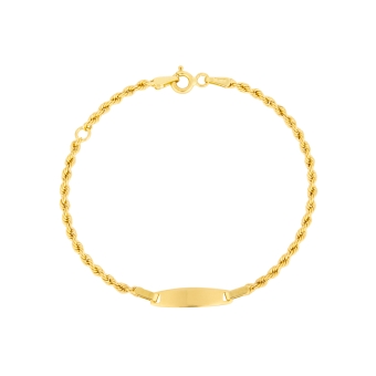 Bracelet Bébé en or jaune 18K style Corde 16 cm
