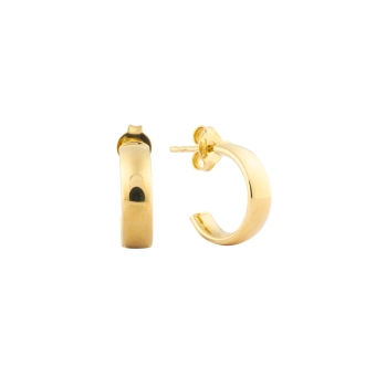 18K Yellow Gold Hoop Earrings 10 mm