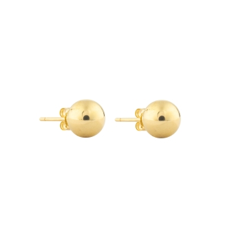 18K Yellow Gold Stud Earrings 8 mm