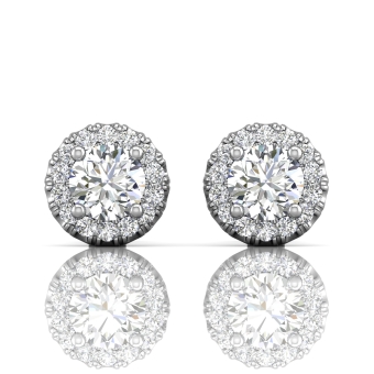 Forevermark Round Halo Solitaire Studs - Available from 0.30ct to 0.60ct