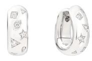 Boucles d'oreilles Pomellato Iconica en 18k blanc avec scattered diamonds