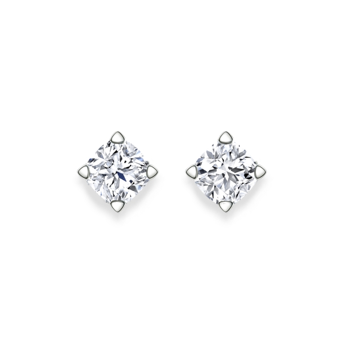 Forevermark Cushion Solitaire Diamond Studs - Available from 0.60ct to 2ct