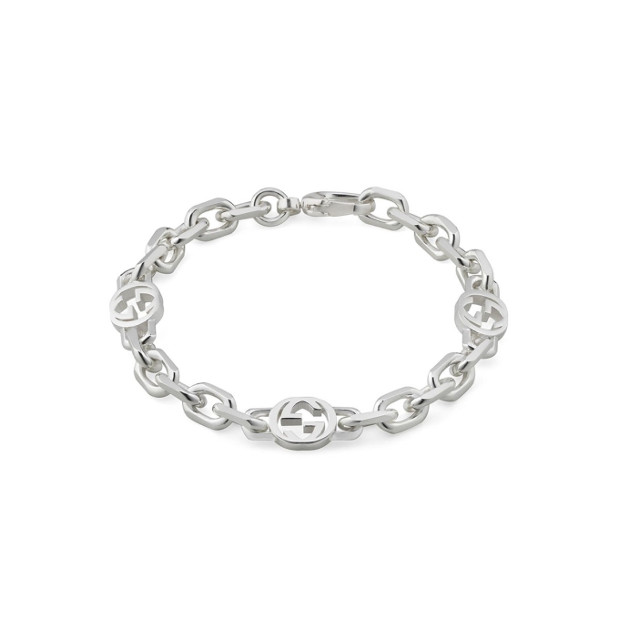 gucci silver bracelet interlocking g yba620798002017